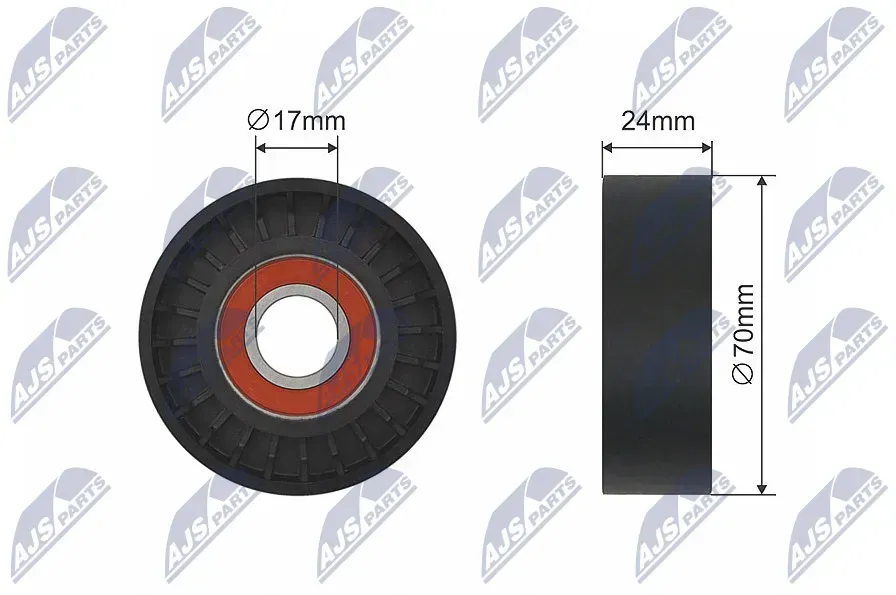 NTY Umlenk-/Führungsrolle, Keilriemen rnkfr015 für Ford