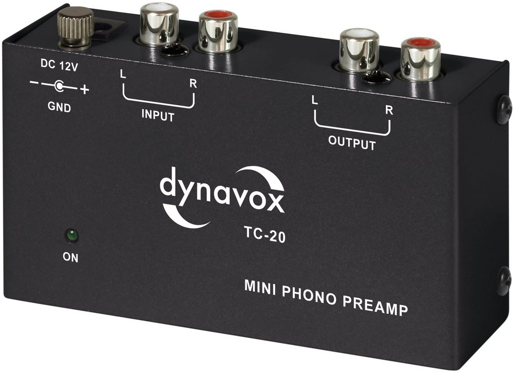 Dynavox TC-20 Vorverstärker (Phono-Vorverstärker, für MM-Abtastsysteme, Metall-Gehäuse) schwarz