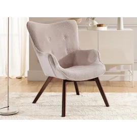 s-style möbel Lounge-Sessel Lenari Cordstoff 71 x 96 x 86 cm Rosa
