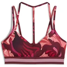 Puma Floral Ribbon Strappy Bra Ruby Shimmer XS