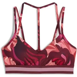 Puma Floral Ribbon Strappy Bra Ruby Shimmer XS