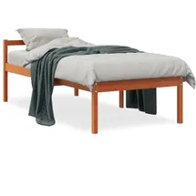vidaXL Seniorenbett Wachsbraun 90x200 cm Massivholz Kiefer