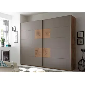 SchlafKONTOR Schwebetürenschrank Capri 270 x 225 x 60 cm Grau