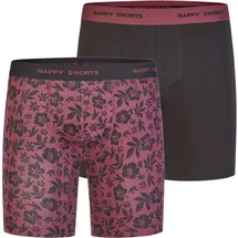 Happy Shorts Boxershorts Bordeaux / Schwarz L 2er Pack