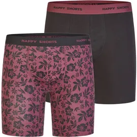 Happy Shorts Boxershorts Bordeaux / Schwarz L 2er Pack