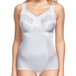 Susa Korselett ohne Bügel Classics I Korselett Damen I Shapewear Damen stark formend I Mieder I Body mit Häkchenverschluss Formt Taille, Bauch & Po, Weiß (Weiß 003), 95B