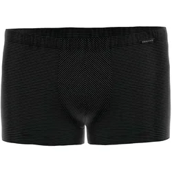 AMMANN Herren Boxershorts - Retro Short Cotton & More, Ton-in-Ton Streifen, Baumwollmischung Schwarz L