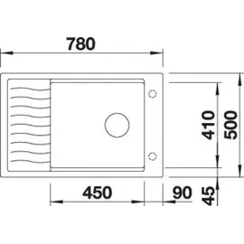 Blanco Elon XL 6 S links Einbau von Oben silgranit softweiß Handbetätigung 780 x 500 mm