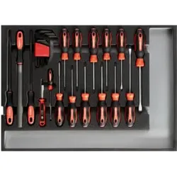 Gedore R22350002 Werkzeugsatz Schraubendreher + Feilen CT-Modul 26-teilig