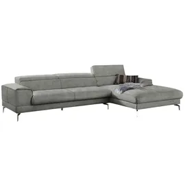W.Schillig Eckcouch Mikrofaser 3-Sitzer Grau