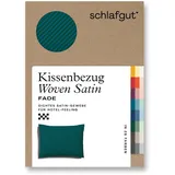 schlafgut Kissenbezug Woven Fade 60 x 80 cm Petrol