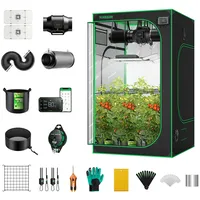 VIVOSUN GIY Smart Grow Tent System 120x120cm, WiFi-integrierte Grow Tent Set, mit Automatischer Ventilation und Zirkulation, 200Wx2 Vollspektrum-LED-Grow Light und GrowHub E42A Kontroller