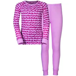 ODLO Kinder Funktionsunterwäsche-Set, sangria - winterrose - allover, 80