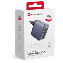 forcell F-Energy Ladegerät mit 3x USB C und USB A - 100W PD und Quick Charge 4.0