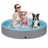 EUGAD Hundepool, Faltbare Hundepool, Hunde Pool mit Sprinkler 160x30cm Schwimmbecken Planschbecken für übergroße Hund,PVC Hundeplanschbecken Pool Wasserspielzeug für Sommer Outdoor Garten