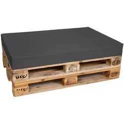 TexDeko Palettenkissen für Europalette 120x80x12cm Wasser-& Schmutzabweisend, abnehmbarer Bezug mit Reißverschluss, waschbar (Anthrazit)