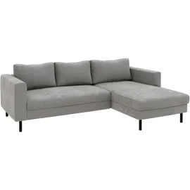 TRENDMANUFAKTUR Ecksofa TRENDMANUFAKTUR "Amazing II, wahlw. mit Schlaffunktion & Bettkasten, Fuß schwarz", schlamm, B:232cm H:81cm T:161cm, Sofas, Ecksofa, Recamiere beidseitig montierbar, L-Form,in Cord o. Struktur, B: 232 cm