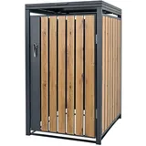 ML-Design Mülltonnenbox 1er für 1 Tonne 240L 68x80x116,3cm Anthrazit-Eichenoptik, Stahl, wetterfest, Abschließbare Mülltonnenverkleidung