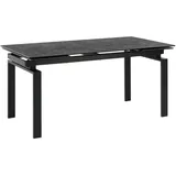 Livetastic Esstisch Auszugstisch, Schwarz, Dunkelgrau, Metall, Keramik, rechteckig, Flachrohr, 85x76x160 cm, ausziehbar, Esszimmer, Tische, Esstische, Esstische ausziehbar