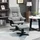 Homcom Relaxsessel Mikrofaser 78 x 109 x 82,5 cm Grau mit Hocker