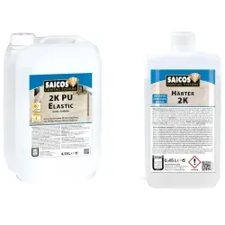 SAICOS 2K PU Elastic Oberflächen Versiegelung + 2K Zusatz Härter , Versiegelungsset zur Sanierung und Neubeschichtung , 1 Set