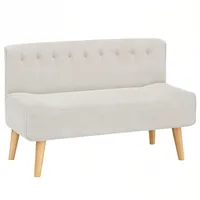 GarveeMore Bequemes 2-Sitzer Sofa in Leinen,Optik,Modern & Kompakt, Ideal für kleine Wohnzimmer & Schlafzimmer, Beige, 117×55×75 cm