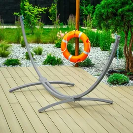 OEM Hängemattengestell, Gartenhängemattenständer, Für Zwei Personen, Metall, Grau, Robust, 250 kg