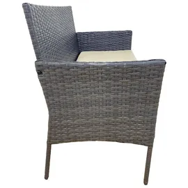 Mobili Rebecca Rebecca Mobili Gartengarnitur, grau aus Polyrattan mit Kissen, 4 Sitzplätze - Grau