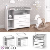 Vicco Wickelkommode Oskar Baby Wickelregal Kommode Wickeltisch Weiß