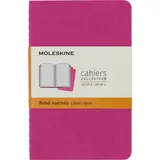 Moleskine Notizbuch Cahier Journal Set mit 3 Notizbüchern Pocket-Format 9 x 14 cm Kinetic Pink/liniert