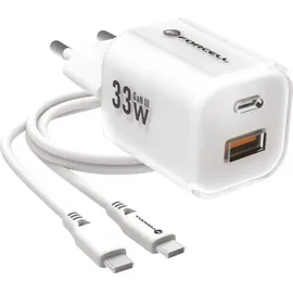 forcell F-Energy Crystal Color GaN III VT-41 Reiseladegerät PD QC4.0 33W Weiß