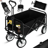 Kesser KESSER® Bollerwagen faltbar Handwagen Transportkarre Gerätewagen inkl. 2 Netztaschen & Cover klappbar PVC-Reifen bis 80 kg Tragkraft transportwagen Gartenanhänger ohne Dach