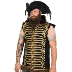 Elope Kostüm Piratenhut Geisterschiff, Schwarzer Dreispitz mit Stofffetzen schwarz
