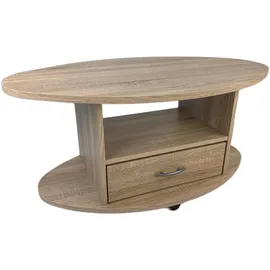 schömig 24/7 Couchtisch Oval Landhaus Eiche hell 92 x 55 x 44 cm