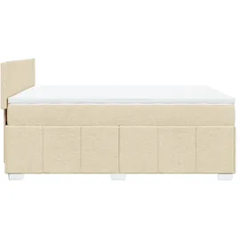 vidaXL Boxspringbett mit Matratze Creme 140x200 cm Stoff