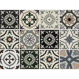 OTTO home Fliesenaufkleber Ornamente schwarz 15cm x 15cm 12er Set Sticker