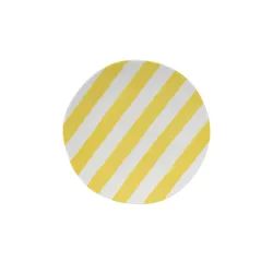 Teller Streifen   , gelb , Kunststoff , Maße (cm): H: 1,7  Ø: 21.5