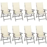 vidaXL Verstellbare Gartenstühle 69 x 69 x 110 cm grau 8 St.