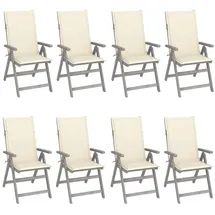 vidaXL Verstellbare Gartenstühle 69 x 69 x 110 cm grau 8 St.