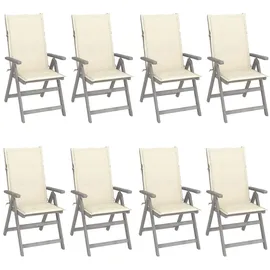 vidaXL Verstellbare Gartenstühle 69 x 69 x 110 cm grau 8 St.