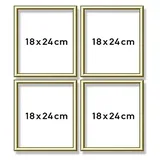 Schipper 605170704 - Alurahmen Quattro 18 x 24 cm, goldglänzend ohne Glas, Bilderrahmen