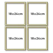 Schipper 605170704 - Alurahmen Quattro 18 x 24 cm, goldglänzend ohne Glas, Bilderrahmen