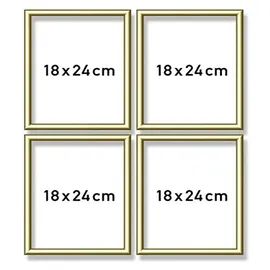 Schipper 605170704 - Alurahmen Quattro 18 x 24 cm, goldglänzend ohne Glas, Bilderrahmen