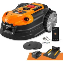 LAWNMASTER OcuMow®18 m?hroboter ohne Begrenzungskabel für bis zu 800©O 4ah Batterie Optische Navigation, Hindernisvermeidung, Automatische Ladestation, virtuelle Sperrzonen, WLAN Bluetooth App