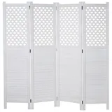 Mendler Paravent HWC-A84, Raumteiler Trennwand Sichtschutz, Ornamente 170x161cm ~ weiß