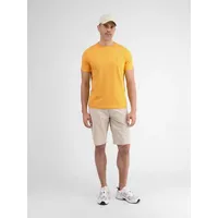 LERROS T-Shirt LERROS Unifarbenes Basic T-Shirt mit Logostitch orange
