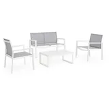 BIZZOTTO Tisch 'atlantic' Aus Aluminium Mit Platte Für Garten Und Veranda 188 Cm -weiß / Tisch + 6 Stühle