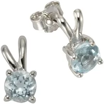 ZEEme Ohrstecker ZEEME Silber 925 rhodiniert mit 2x Blautopas 6mm