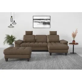 sit&more Ecksofa SIT & MORE "Westham L-Form", braun (coffee), B:275cm H:88cm T:172cm, 100% Polyester, Sofas, Ecksofa, Recamiere, mit oder ohne Bettfunktion, Bettkasten, Füße wengefarben
