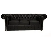 Chesterfield Original Sessel Class (200 cm) - Matt Black Sofagarnitur Sofas und -Sessel | 3-Sitzer Sofa